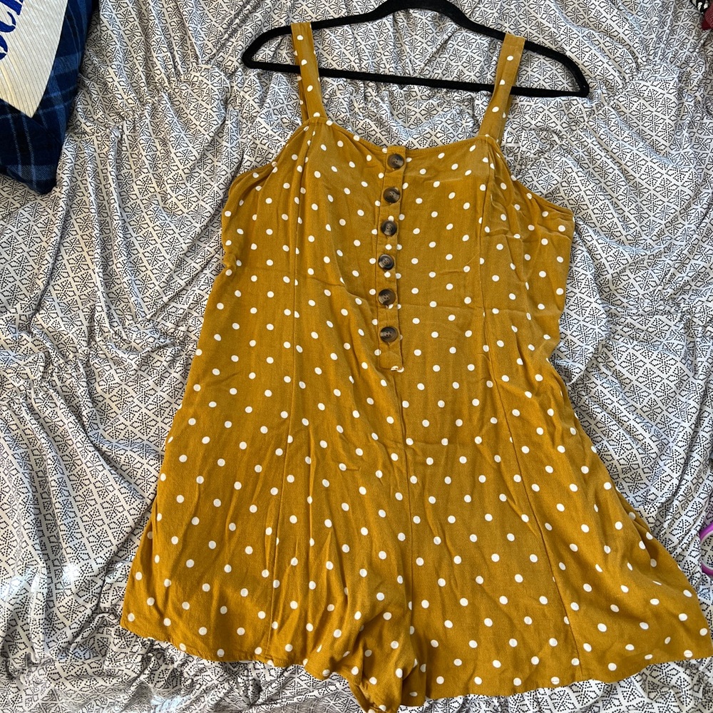 Yellow Polka Dot Romper (American Eagle)